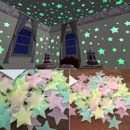 100 pcs Glow in the Dark Stars Wall Stickers