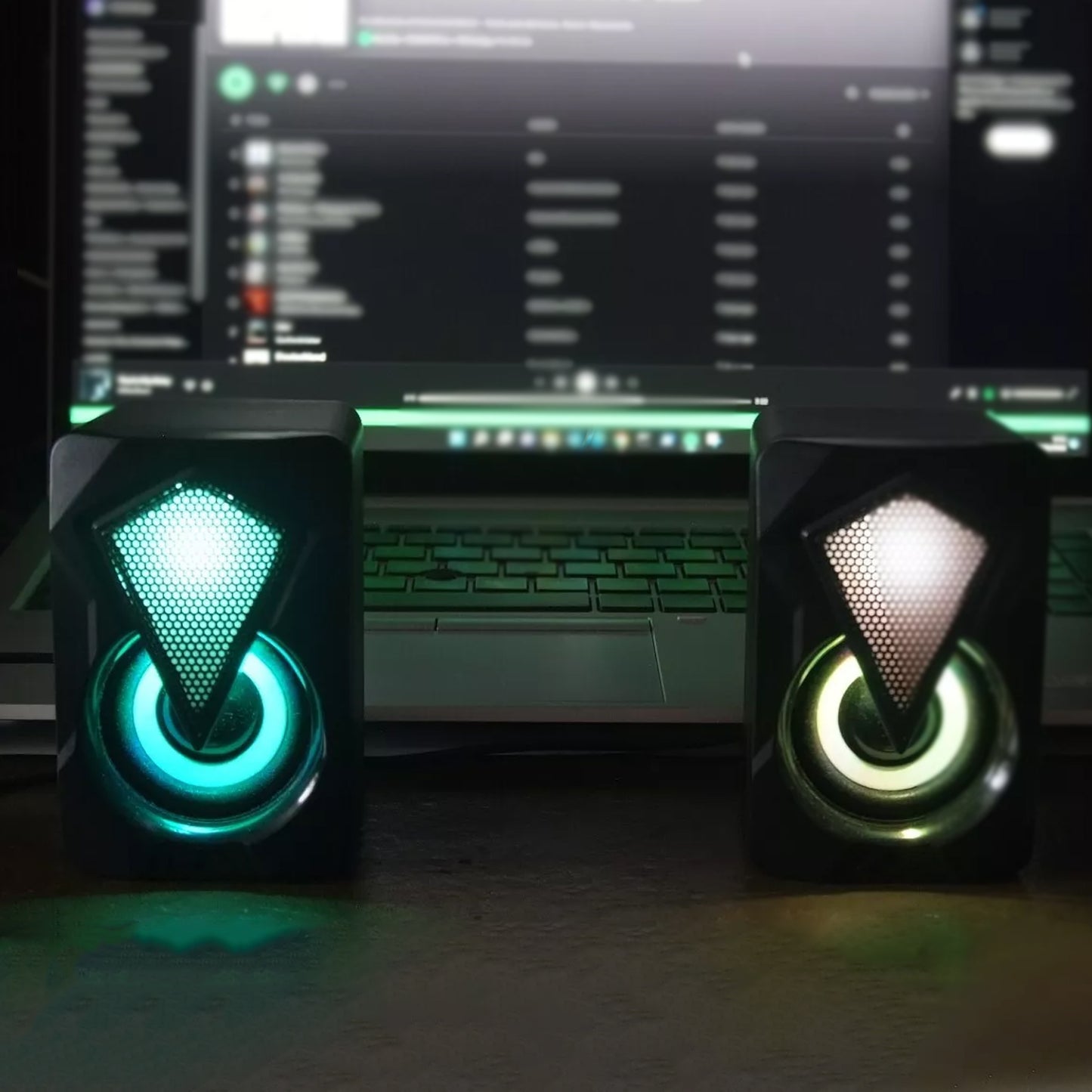 Rgb Desktop Speakers Plug And Play Usb Powered Speaker (2 Pc Set)