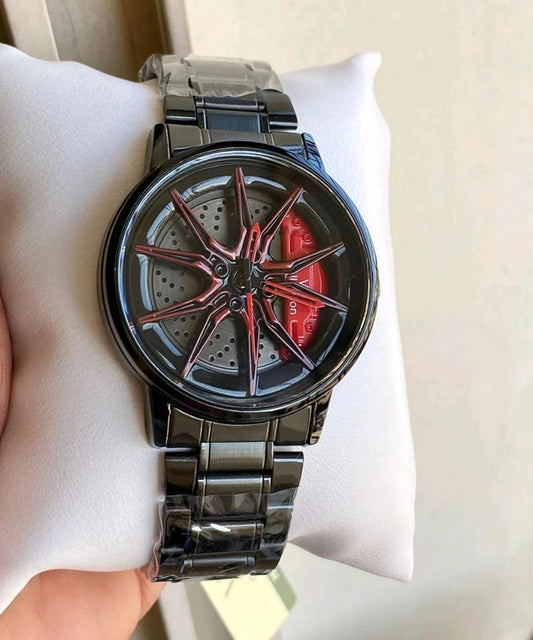 Gyroscopic Car Wheel Spinning Watch