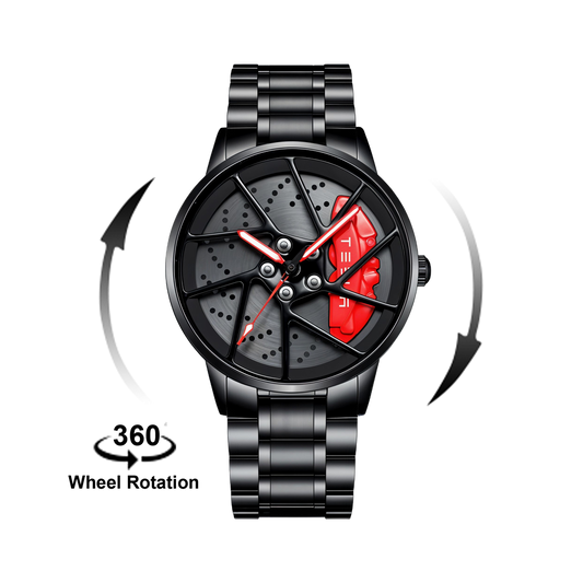 Gyro Car Allow Wheel Spining Wristwatch